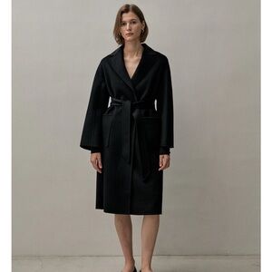 The Curated wool cashmere black classic coat